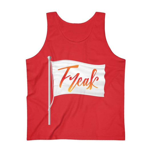 Men's Red Freak Flag Cotton Tank Top - shopcontrabrands.com