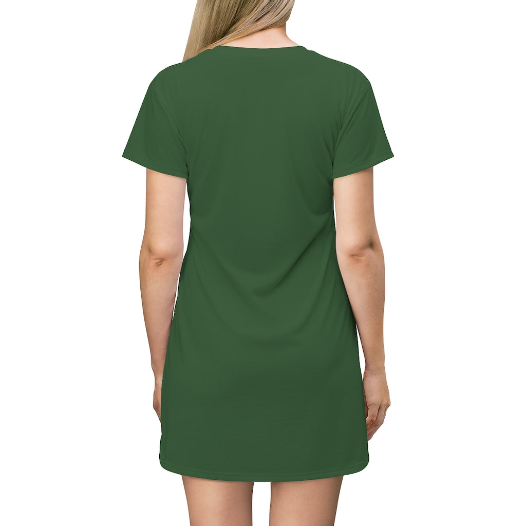 Protect Our Planet T-Shirt Dress in Green