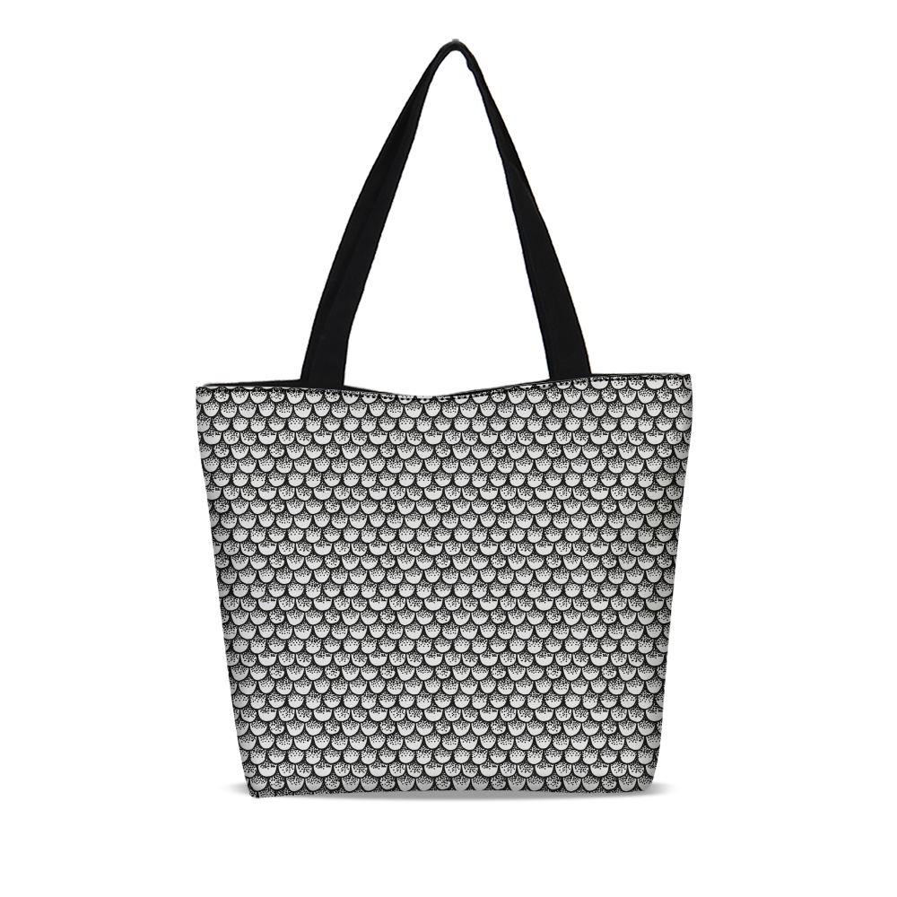 Stippled Scales in Monochrome Canvas Zip Tote | shopcontrabrands.com