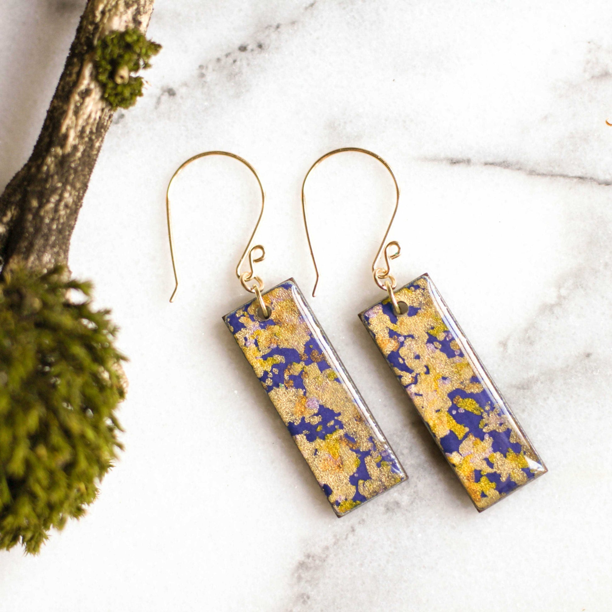 Violet & Gold Flake Earrings | shopcontrabrands.com