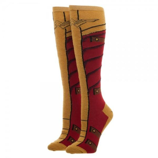 Wonder Woman Knee High Socks With Gold Lurex Yarn | shopcontrabrands.com