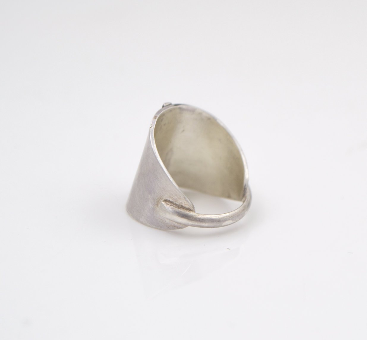 Small Beaded Shield Silver Ring | shopcontrabrands.com