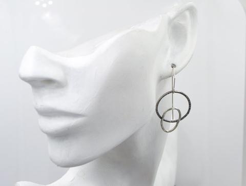 Sterling Silver Circle and Oval  Earrings | shopcontrabrands.com