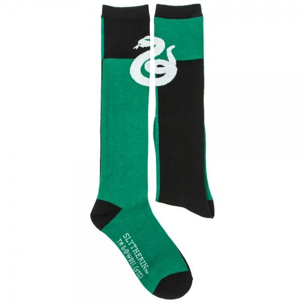 Harry Potter Slytherin Green/Black Juniors Knee High Socks - shopcontrabrands.com