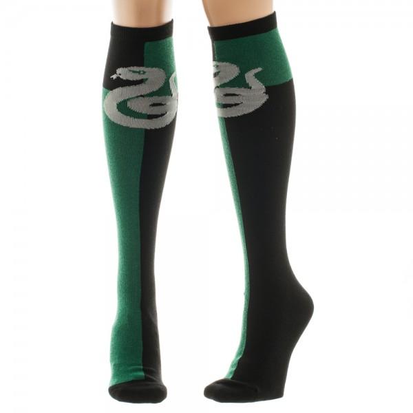 Harry Potter Slytherin Green/Black Juniors Knee High Socks - shopcontrabrands.com