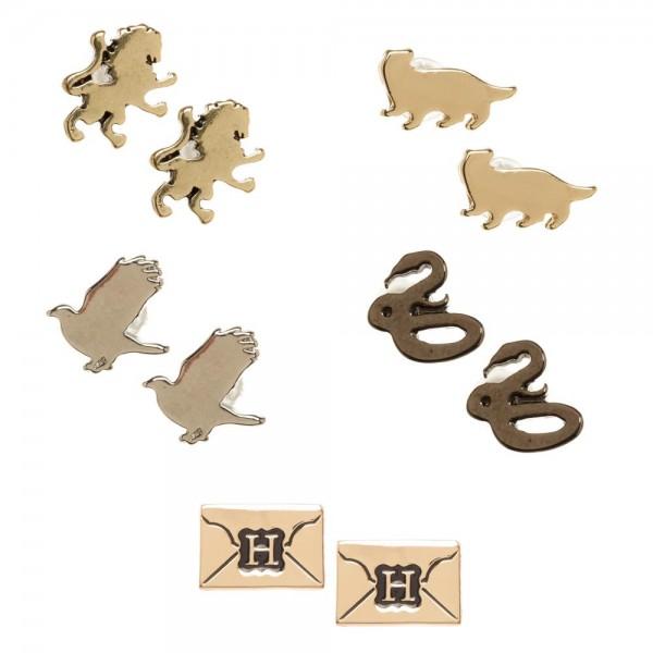 Harry Potter 5 Pack House Symbols Envelope Post Earrings - shopcontrabrands.com