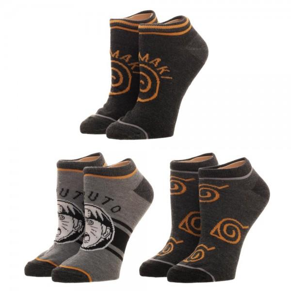 Naruto Youth Ankle Socks 3 Pack - shopcontrabrands.com